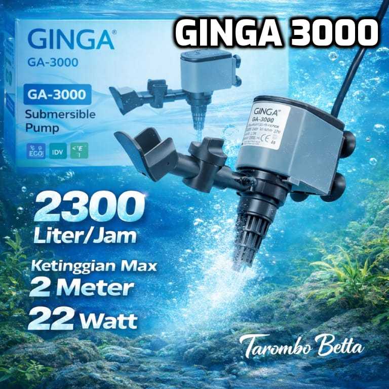 GINGA GA 3000 POWER HEAD Mesin Pompa Celup Filter Aquarium Aquascape Air Terjun Kolam Ikan Gelembung