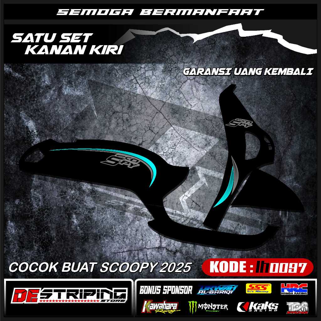 Striping Scoopy 2025 Transparan Motif Simpel Stiker Honda Scoopy New 2025 Stiker Skotlet Simpel Kode