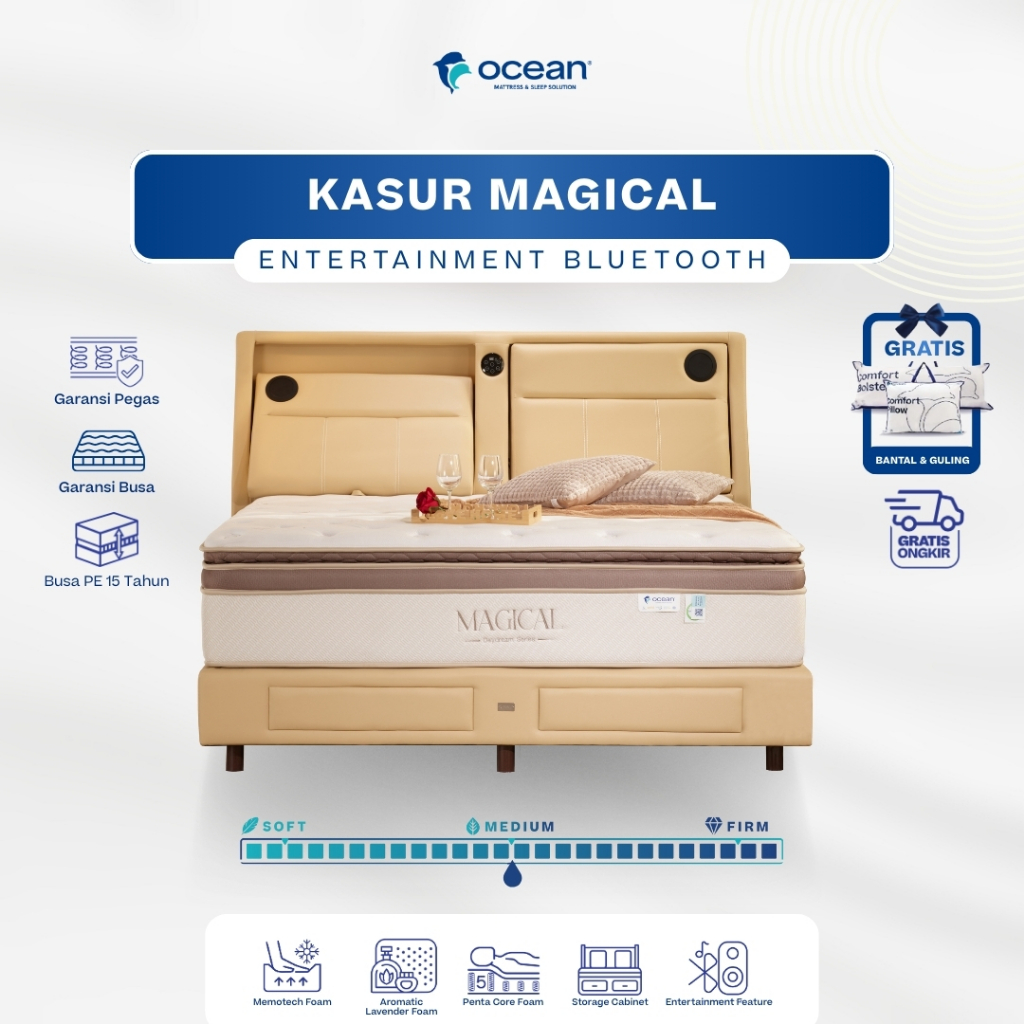 Ocean Spring Bed - Kasur Magical Entertainment Bluetooth Speaker Garansi 15 Tahun | Matras Tidur