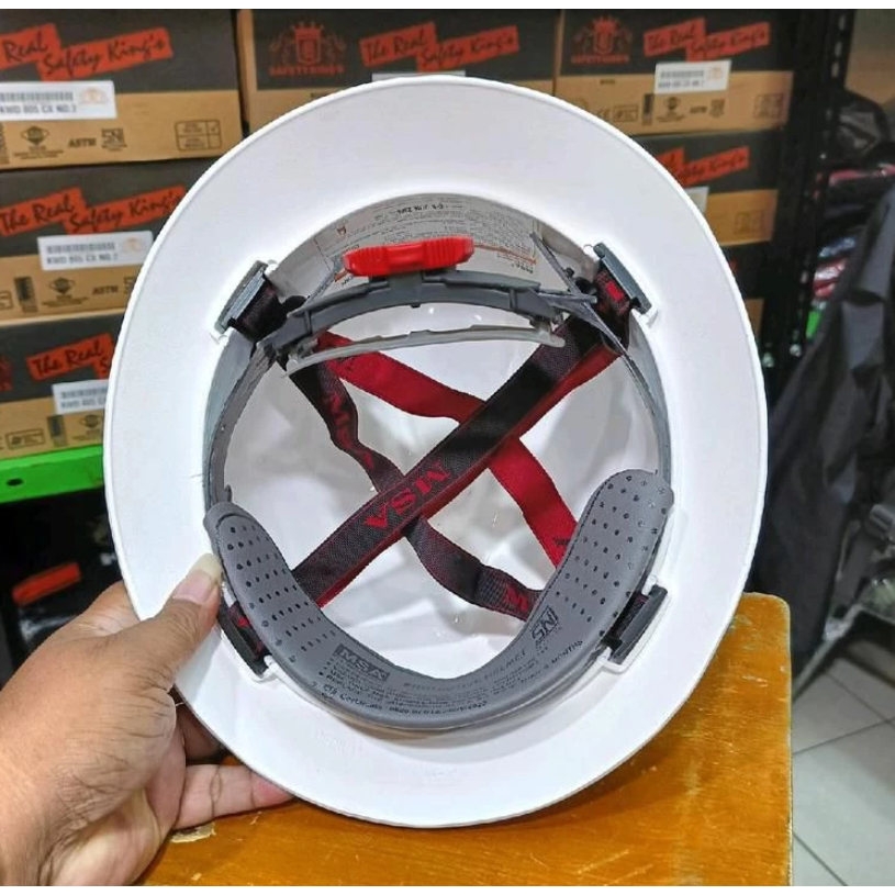 Helm Safety MSA Full Brim Fastrack warna Putih Safety Helmet MSA FullBrim Lokal