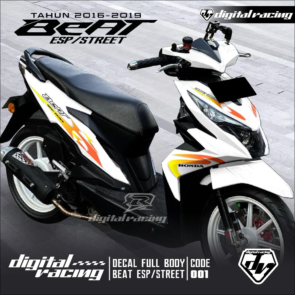 Stiker Decal Honda Beat Esp/Street Full Body - Sticker Beat Full Body Tahun2016 2017 2018 2019 Akses