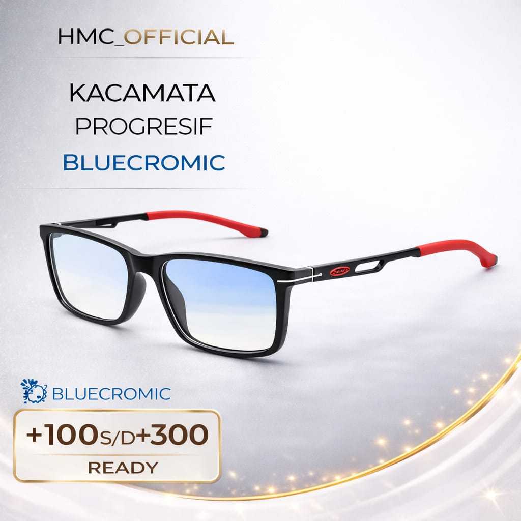 Kacamata Baca Plus Photocromic Anti Radiasi Blueray Pria Sport Kaca Mata Progresif Bluecromic+150