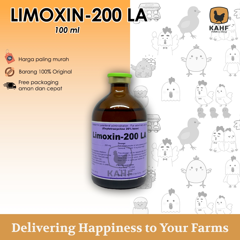 Limoxin 200 LA 100ml Antibiotik Oxytetraciline untuk Hewan Sapi Kuda Kambing