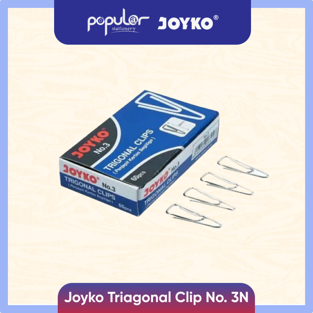Joyko Trigonal Clip No. 3N | Penjepit Kertas Segitiga Joyko No 3N | Paper Clip Joyko No.3N | Papercl