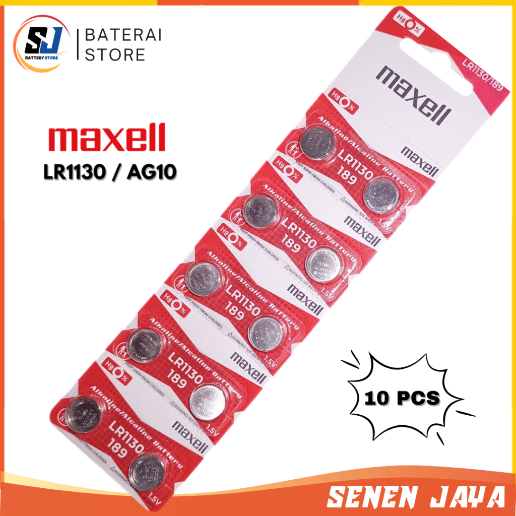 HARGA PERLEMBAR Baterai LR1130 Maxell Batre KALKULATOR LR1130 1130 Batre Jam Tangan LR1130 MAXELL