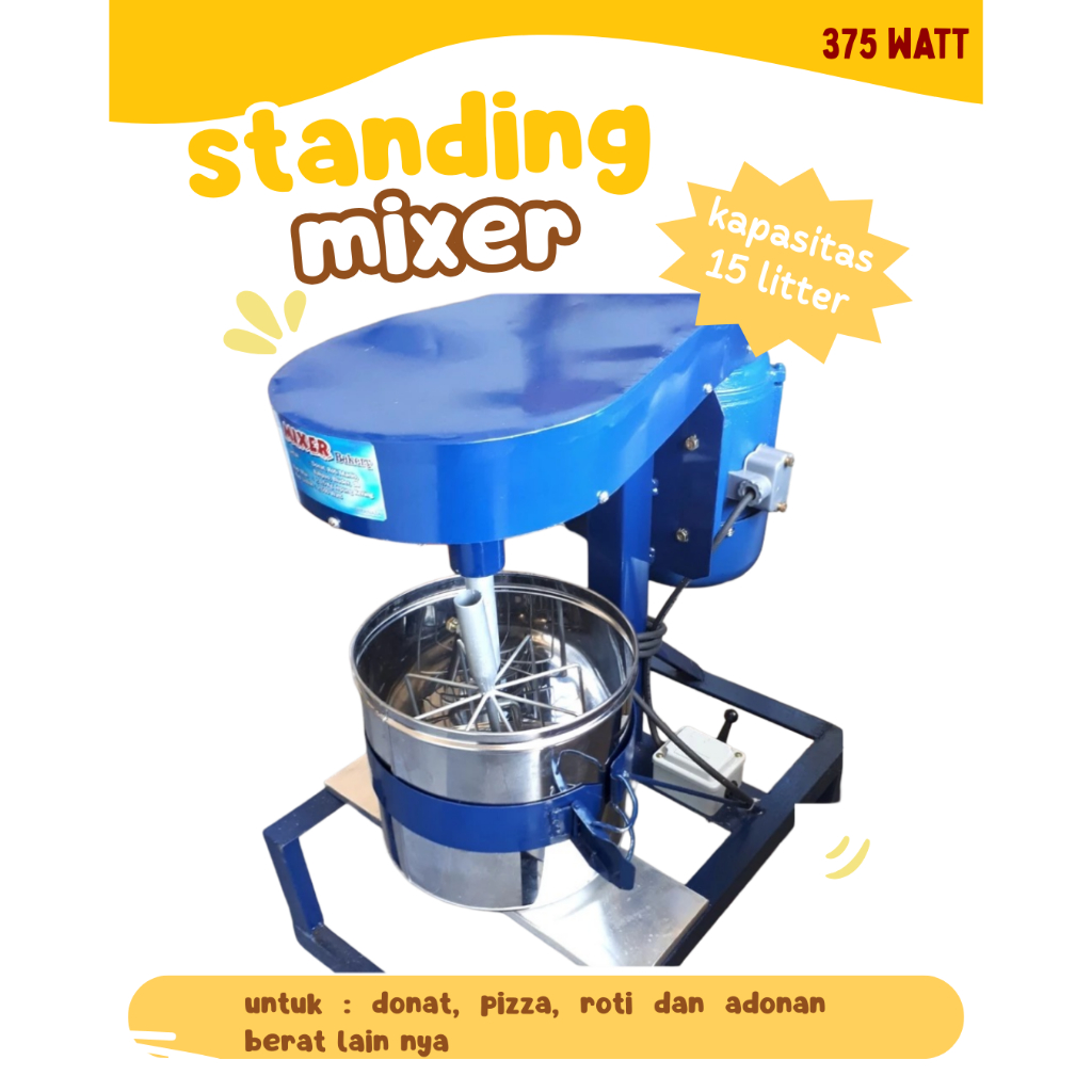 Mesin Mixer Adonan Berat 3 Kg Kapasitas 15 Liter Mixer Serbaguna Pengaduk Adonan Donat Pizza