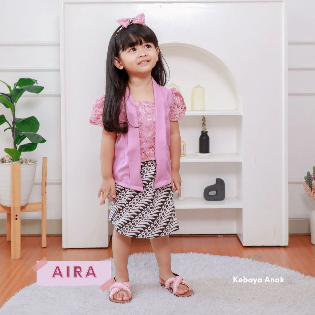 Kebaya Anak Perempuan/ Kebaya Anak Modern / Set Kebaya Anak Gendhis Pendek Rok Putih