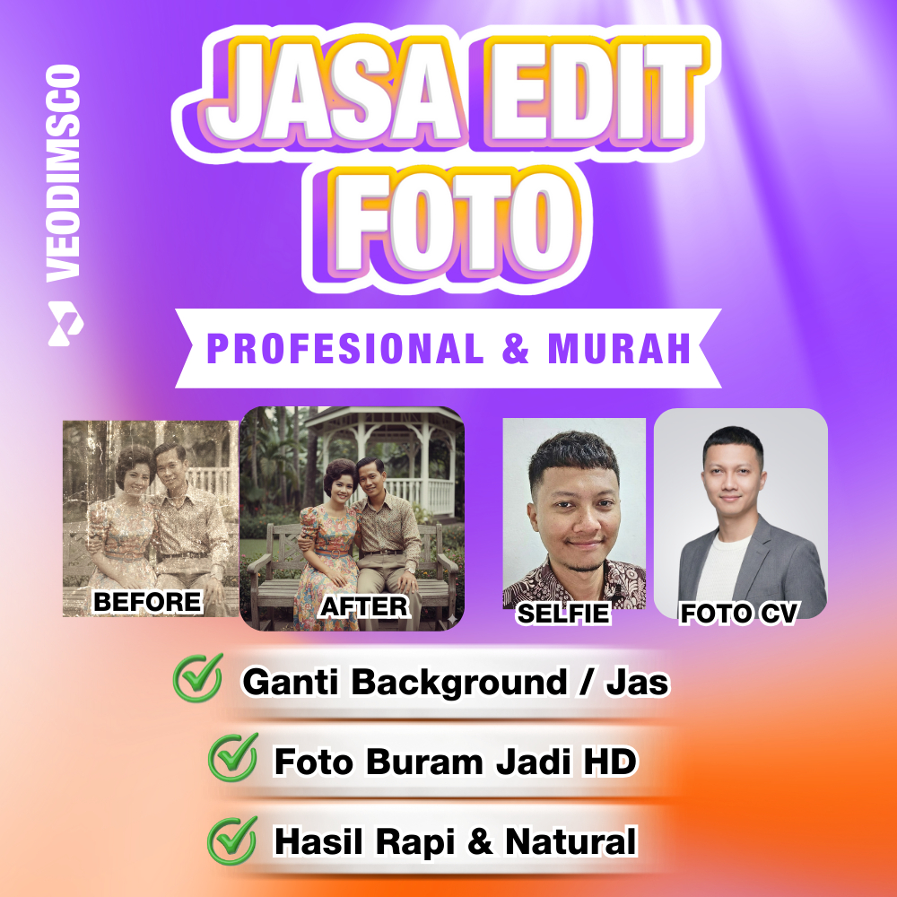 Jasa Edit Foto Ganti Background / Hapus Latar Belakang / Pas Foto / Ganti Wajah / Jas Pria Wanita / 
