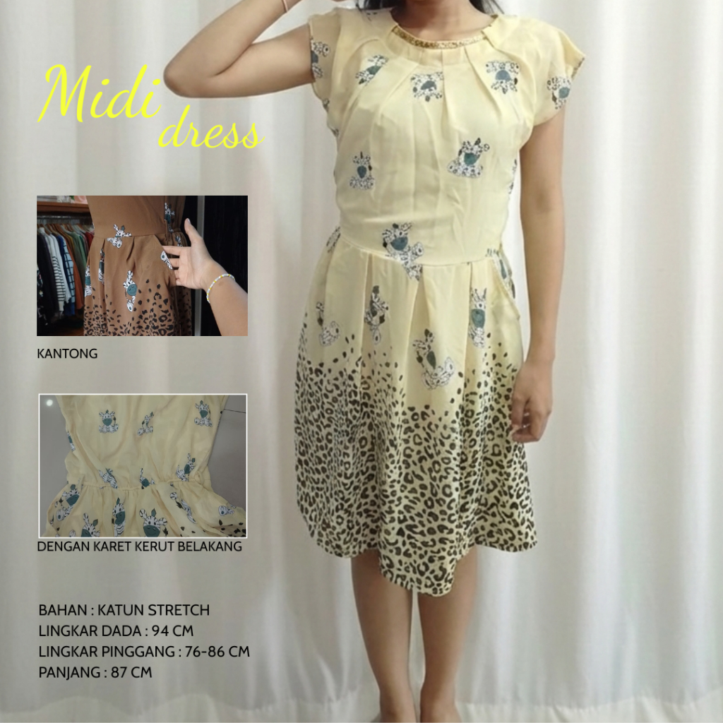 Dress Gaun Wanita Motif Zebra