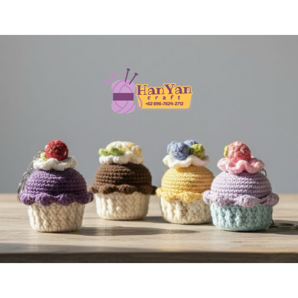 Amigurumi cupcake keychain HANDMADE ganci cupcake ganci custom