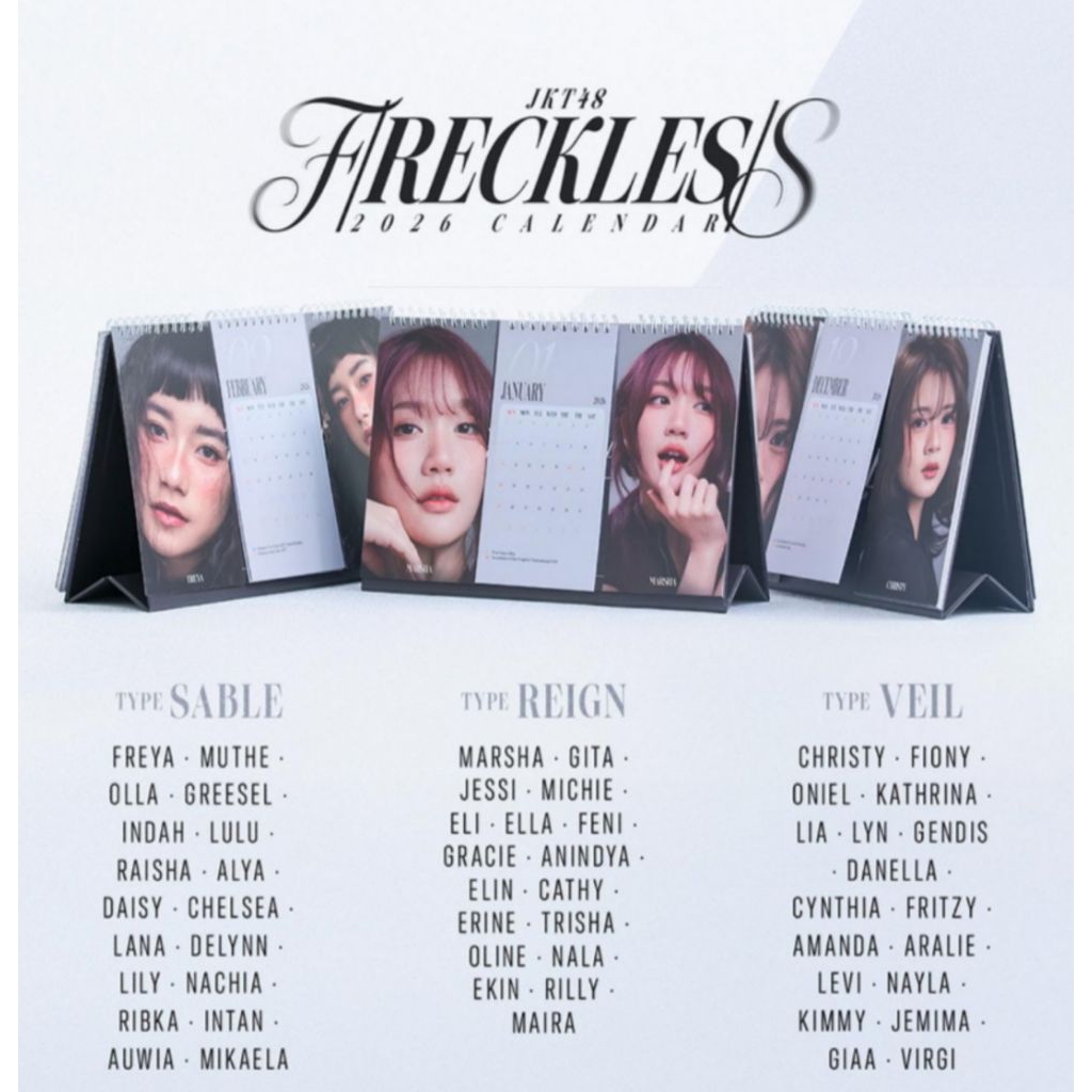 PP PC Kalender Freckles Reckless JKT48 2026 & PC AGOD 2025