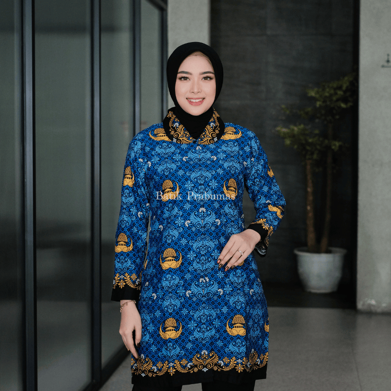 Batikprabumas Seragam tunik korpri wanita Kancing Dalam lapis furing baju korpri wanita Terbaru tuni