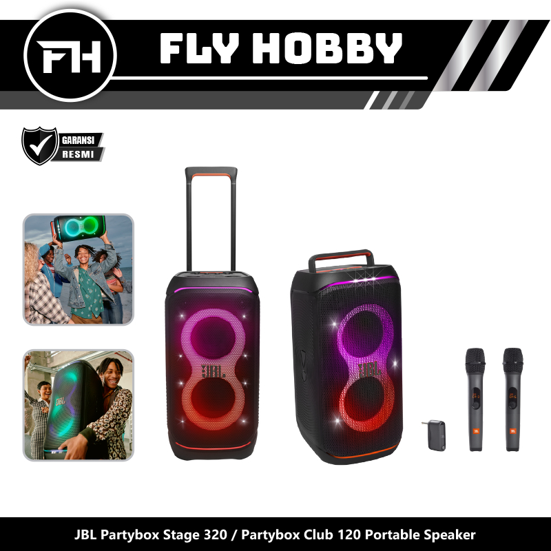 JBL Partybox 320 Partybox Stage 320-Partybox Club 120- Portable Bluetooth Speaker dan karaoke