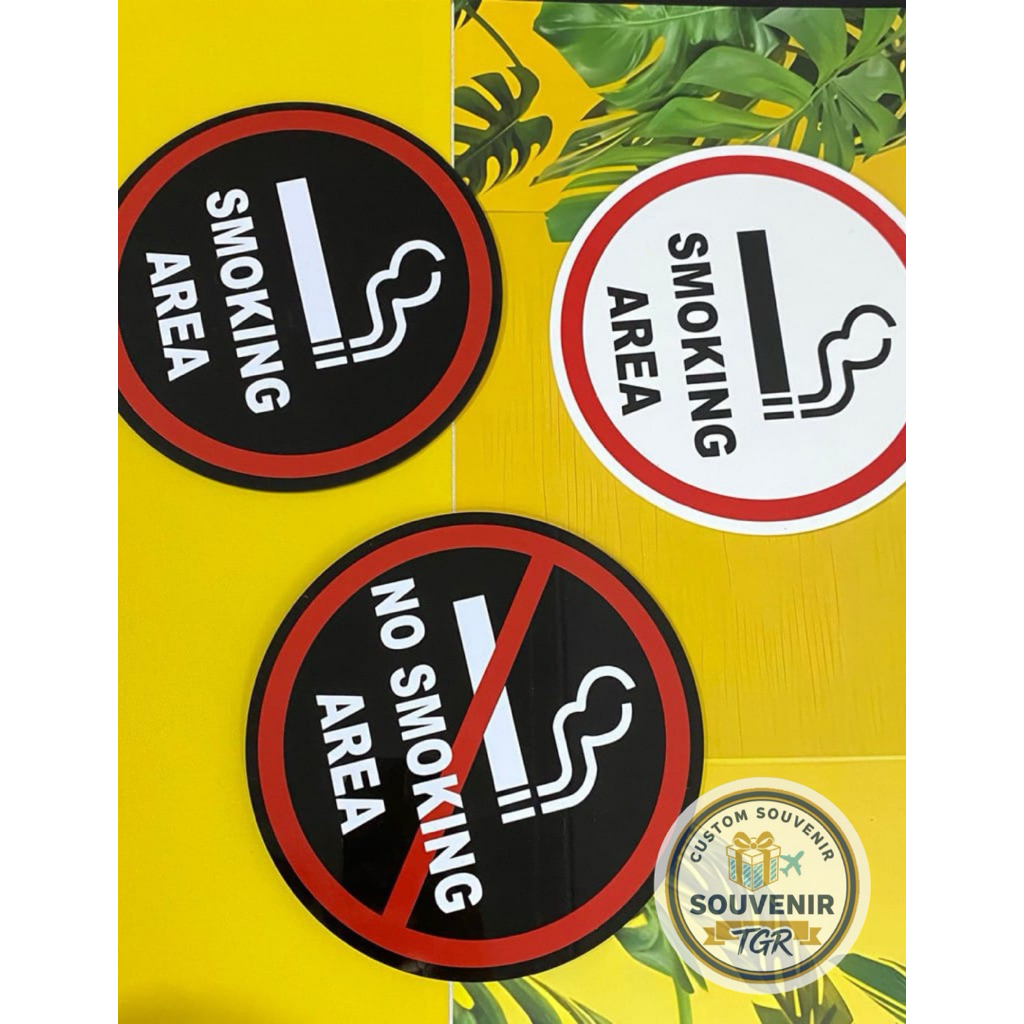 No Smoking Sign akrilik, Lambang smoking area Akrilik