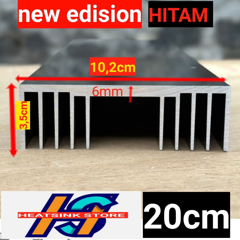 HEATSINK 1U WARNA HITAM panjang 20 cm