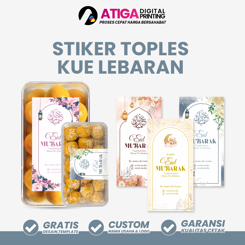 Stiker Toples Lebaran | Stiker Toples Kue Lebaran Custom | Stiker Segel Lebaran Custom