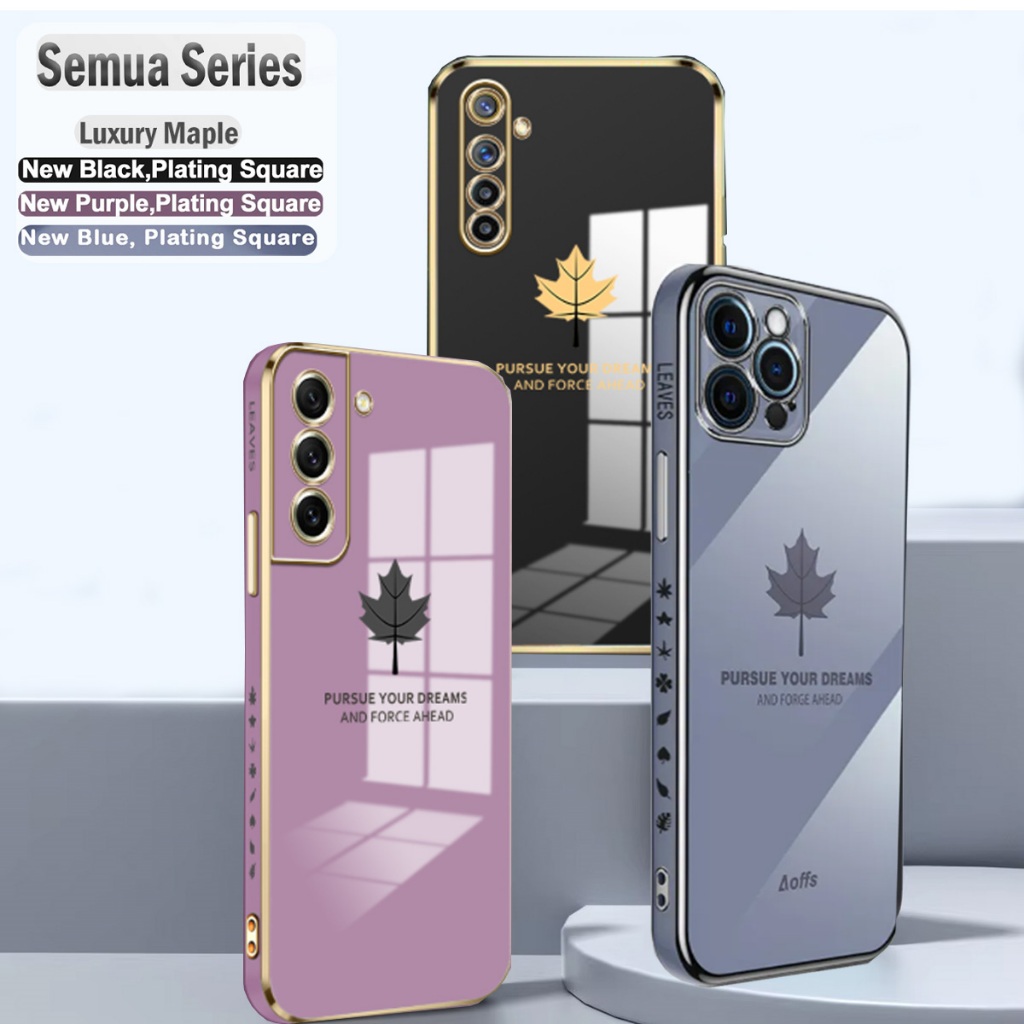 Softcase For Oppo Xiaomi Poco F7 Pro / X7 Pro 5G  Luxury Case Maple Leaf Plating Cover  Shockproof S