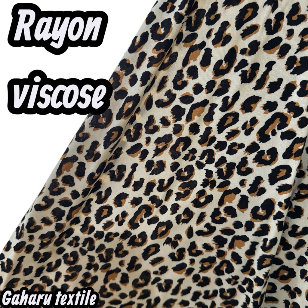kain katun rayon premium - rayon viscose - motif leopard {CTK}