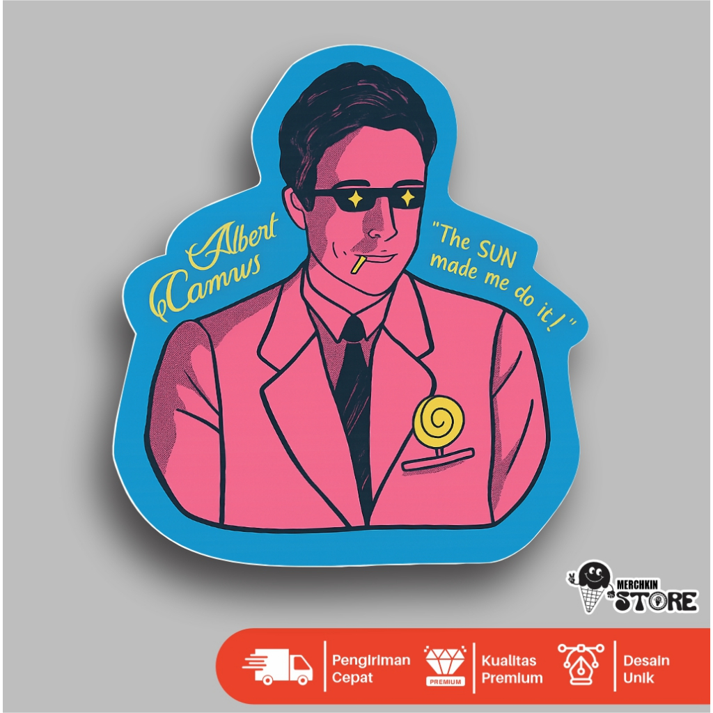 Albert Camus Vinyl Sticker Vinyl Aestetik Lucu Unik Anti Bosan / Waterproof / Laptop / Botol / Motor