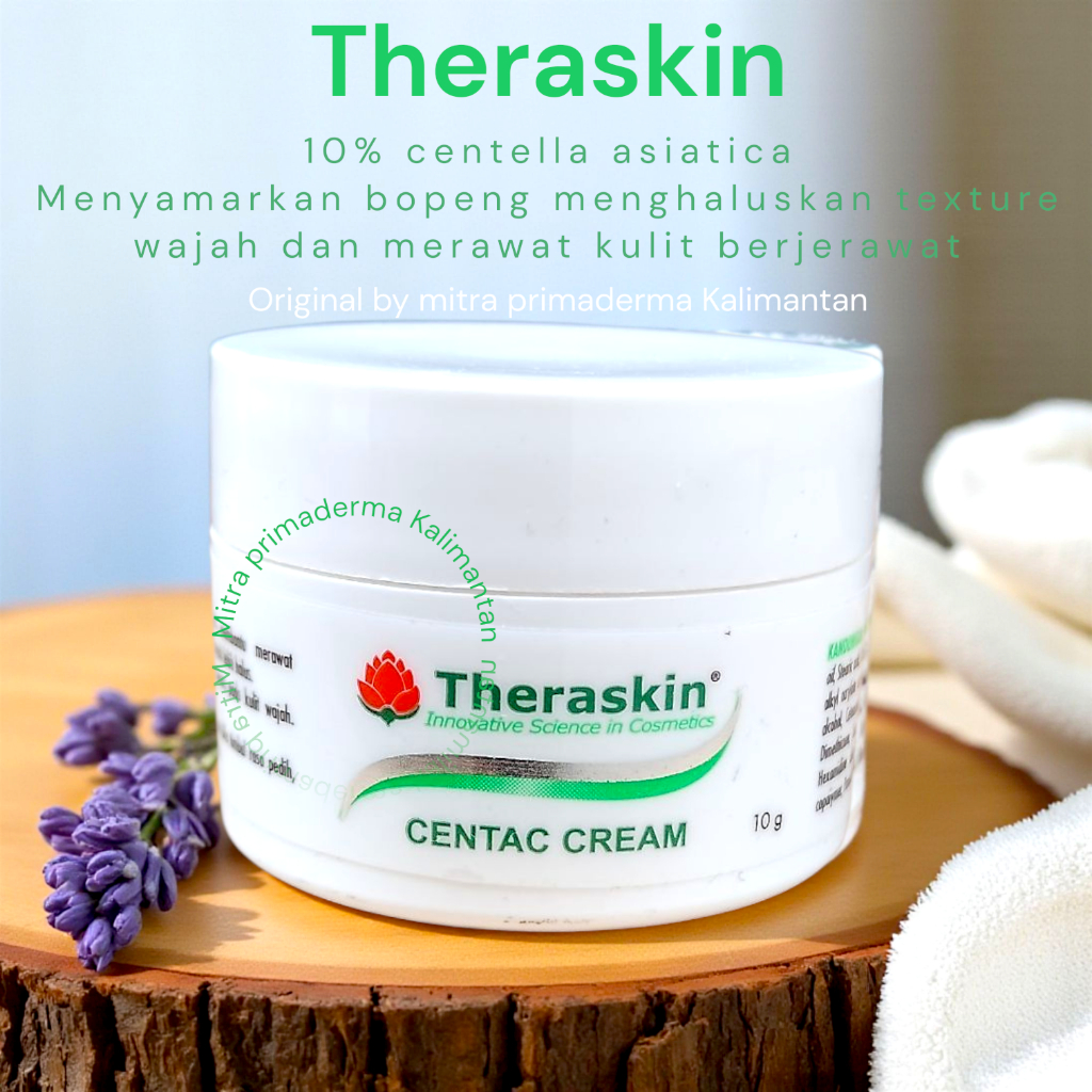 THERASKIN CENTAC CREAM Samarkan Bopeng , bekas jerawat , Centela astatica 10% Original BPOM