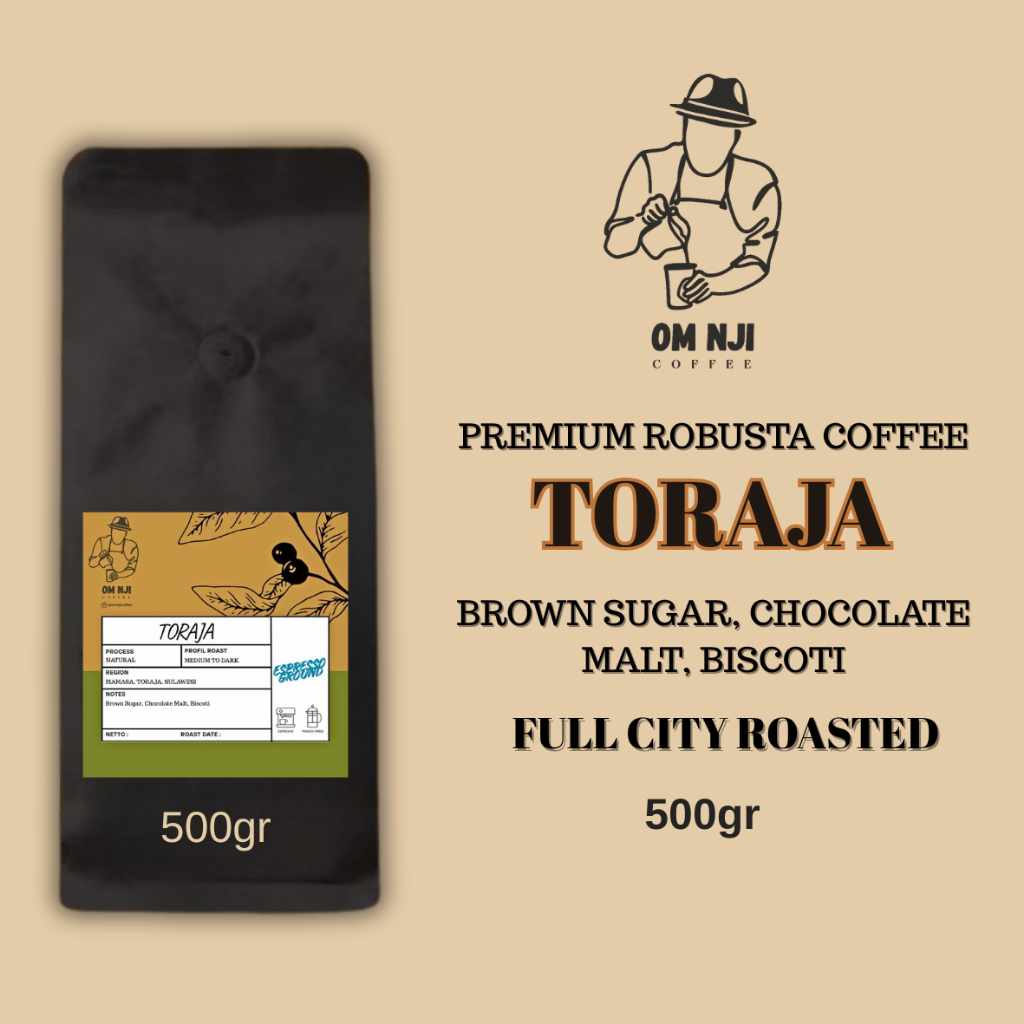 Biji Kopi Bubuk Robusta Toraja Espresso Ground 500 gr