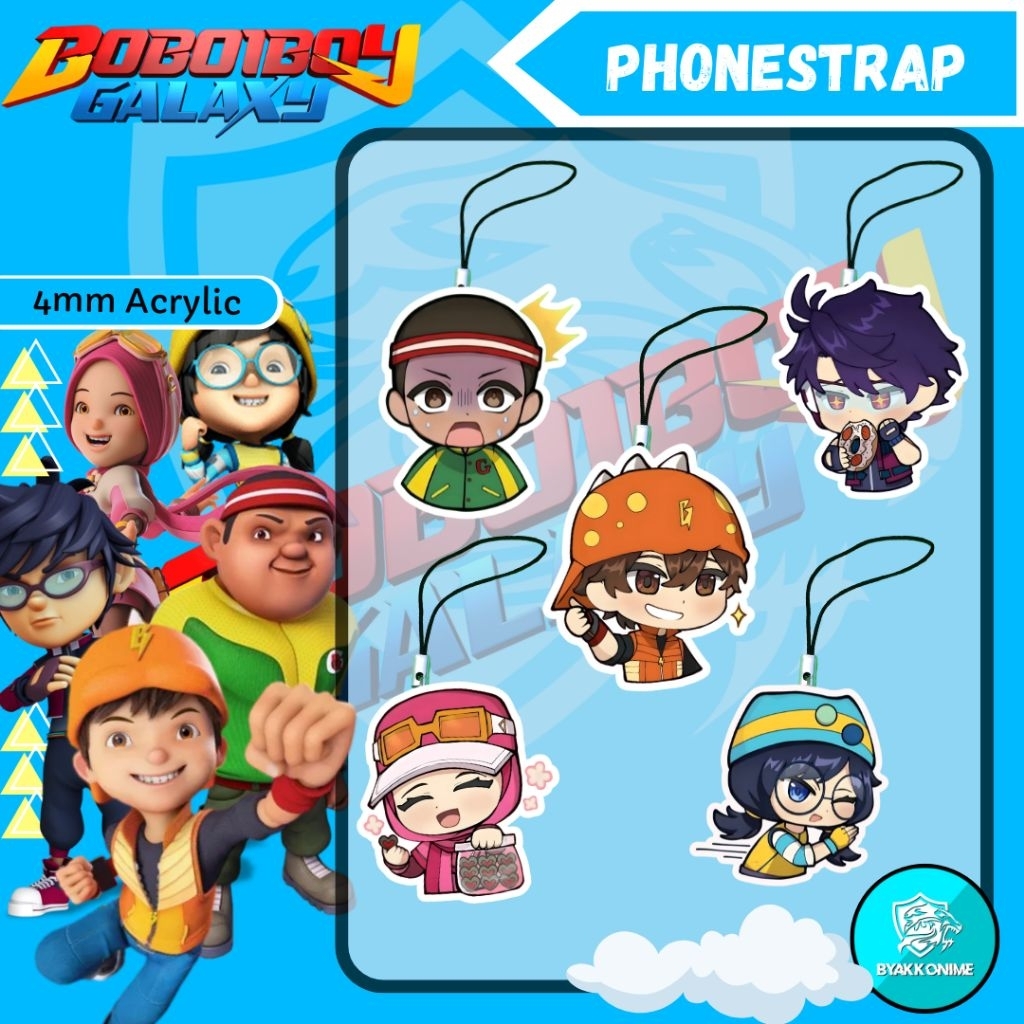PHONE STRAP HP ANIME - Boboiboy PhoneStrap Acrylic | Boboiboy, Fang, Gopal, Ying, Yaya