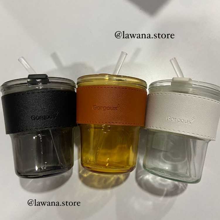 Gelas Tumbler Kaca 400 ML Gorgeous Gelas Estetik Souvenir
