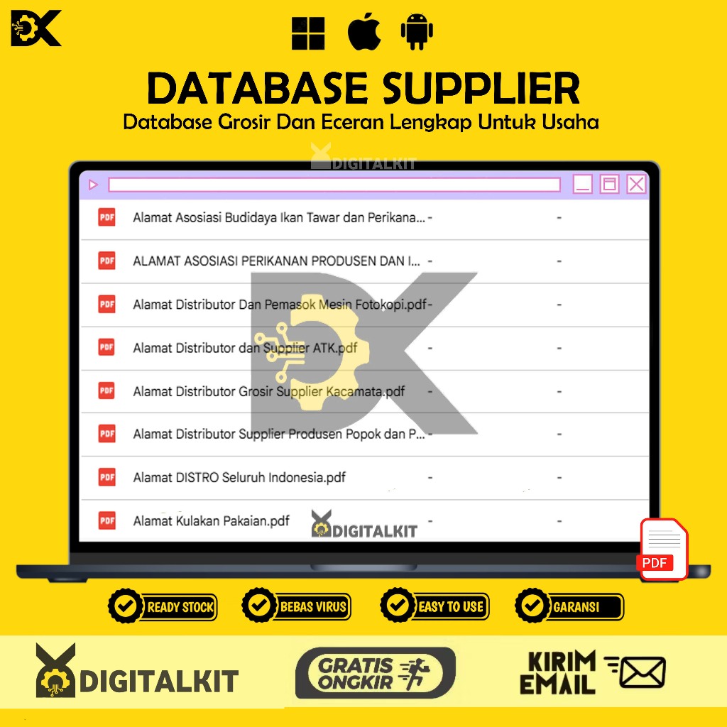 [T0141] FILE DATABASE SUPPLIER GROSIR ECERAN LENGKAP UNTUK USAHA