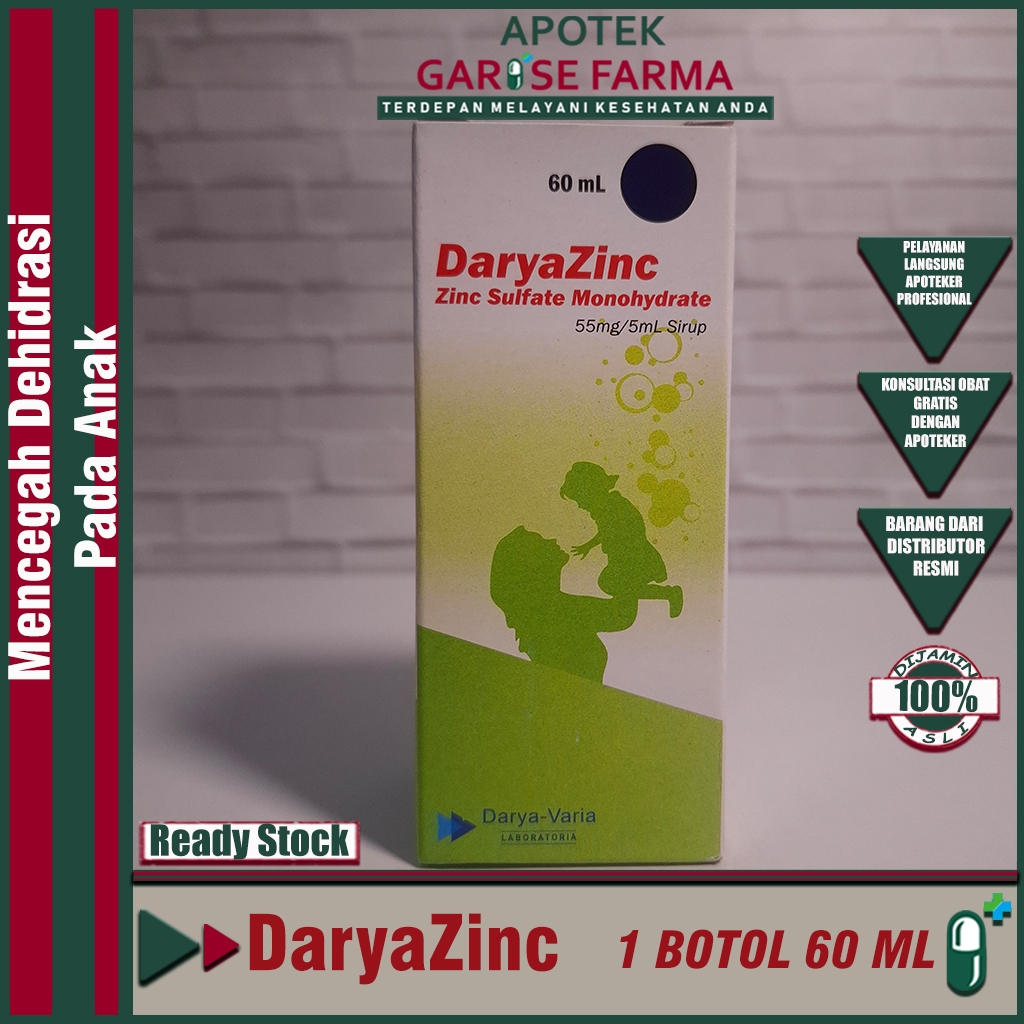 DaryaZinc Syrup 60 mL || Suplemen Mengatasi Diare Pada Anak