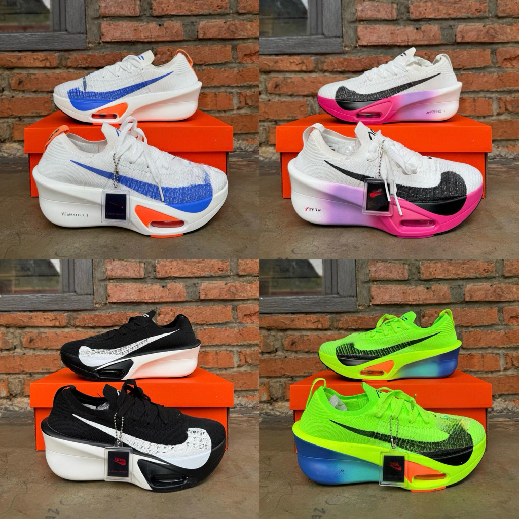 RUNNING WANITA ZOOM ALPHAFLY NEXT% 3 WHITE PINK