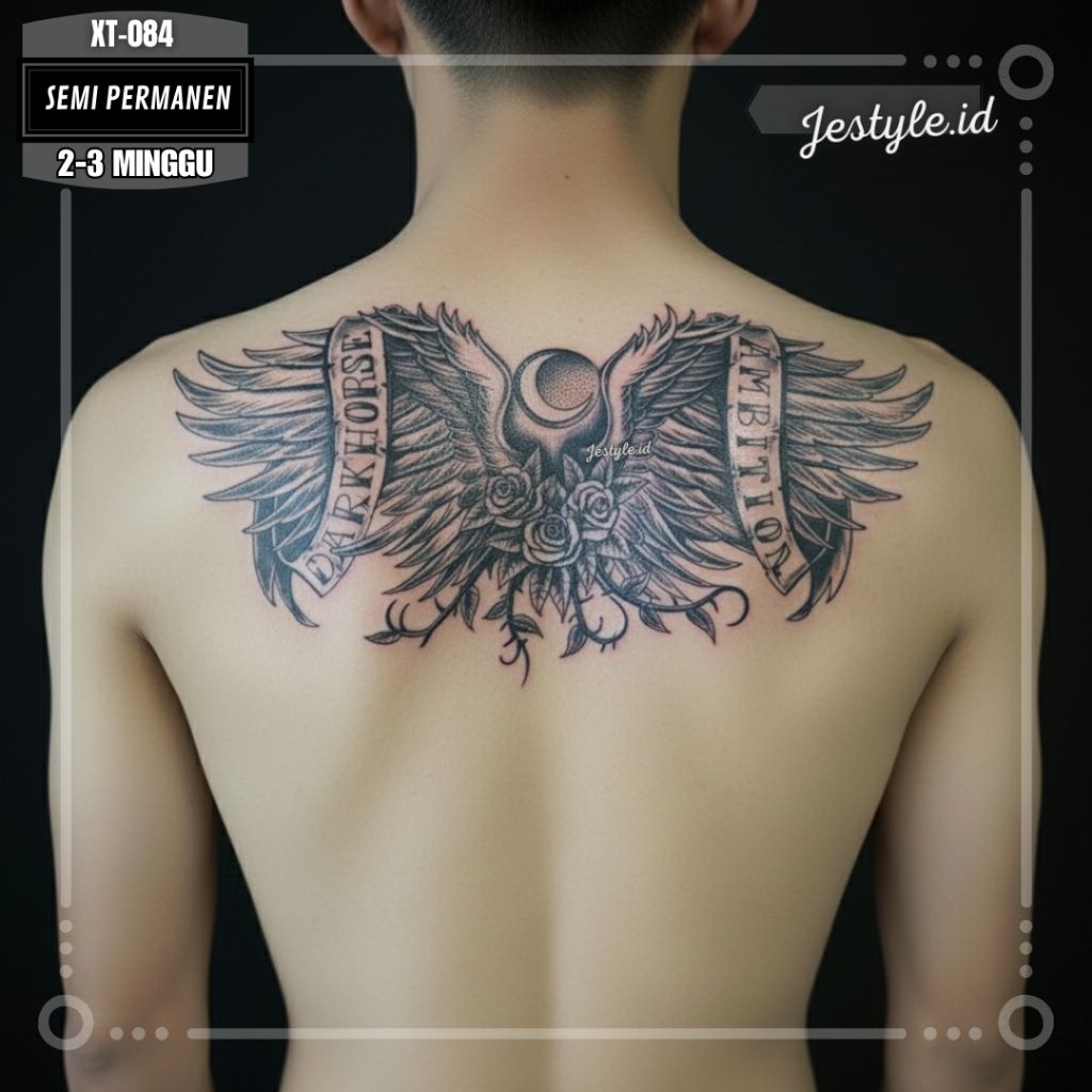 [XT-084] Tato temporer semi permanent tato Sayap Dada punggung tahan lama