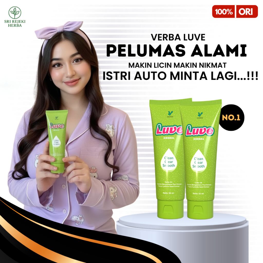 Verba LUVE- Pelicin Pelumas Pria Wanita dengan xtrak aloe vera Original Aman BPOM