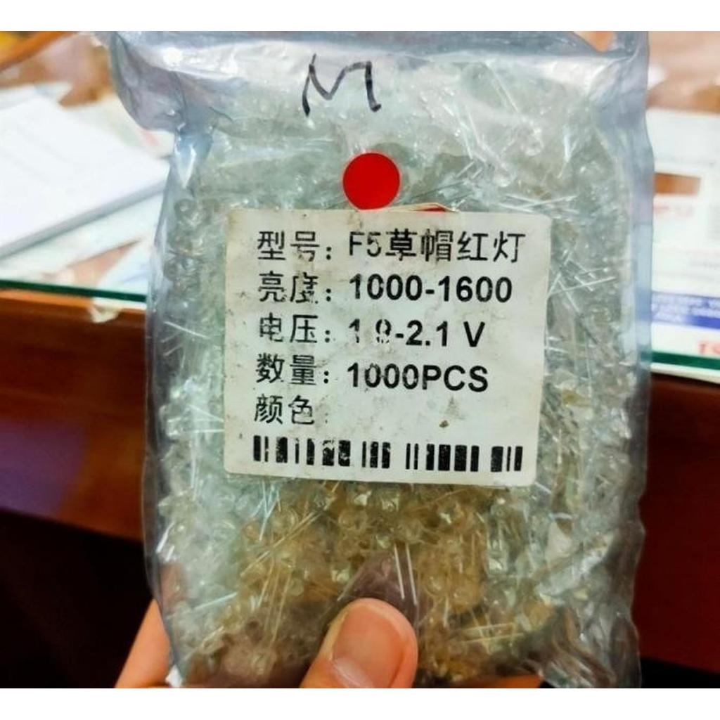 led strawhat straw hat 5mm 5 mm superbright super bright merah