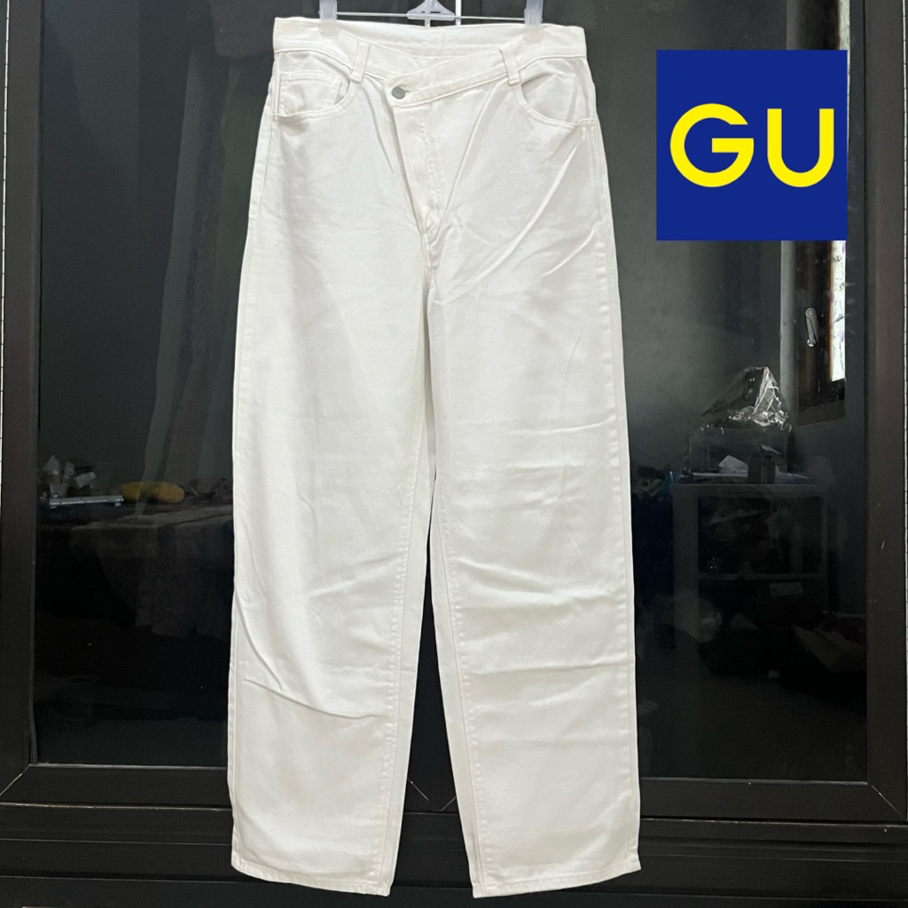GU Kulot Jeans Barrel Off White New