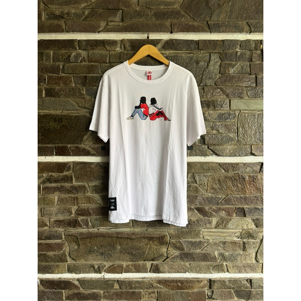 Kappa • Authentic Sports Brand Big Logo Tee / Kaos / Tshirt Size XXL fit XL (76x60cm) Original Prelo
