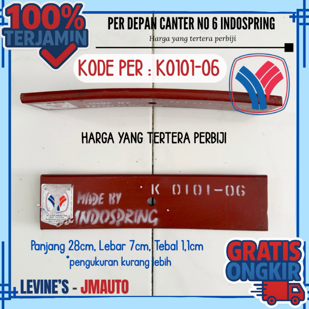 per depan canter nomor 6 per k0101 nomor 6 Indospring per daun canter depan nomor 6 leaf spring cant