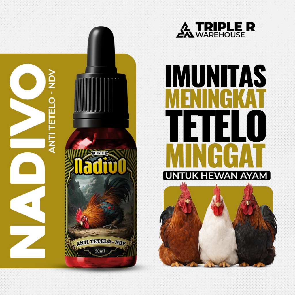 NADIVO Obat Ayam Multivitamin & Antibiotik – Membantu Pemulihan Ayam Sakit, Tingkatkan Imunitas & St