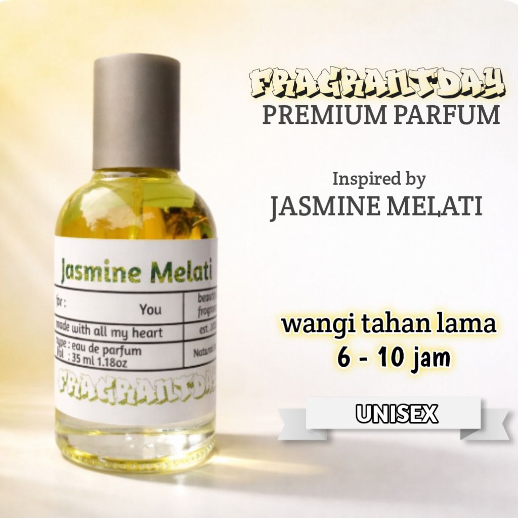 parfum pria wanita aroma tahan lama - parfum melati Jasmine - minyak wangi tahan