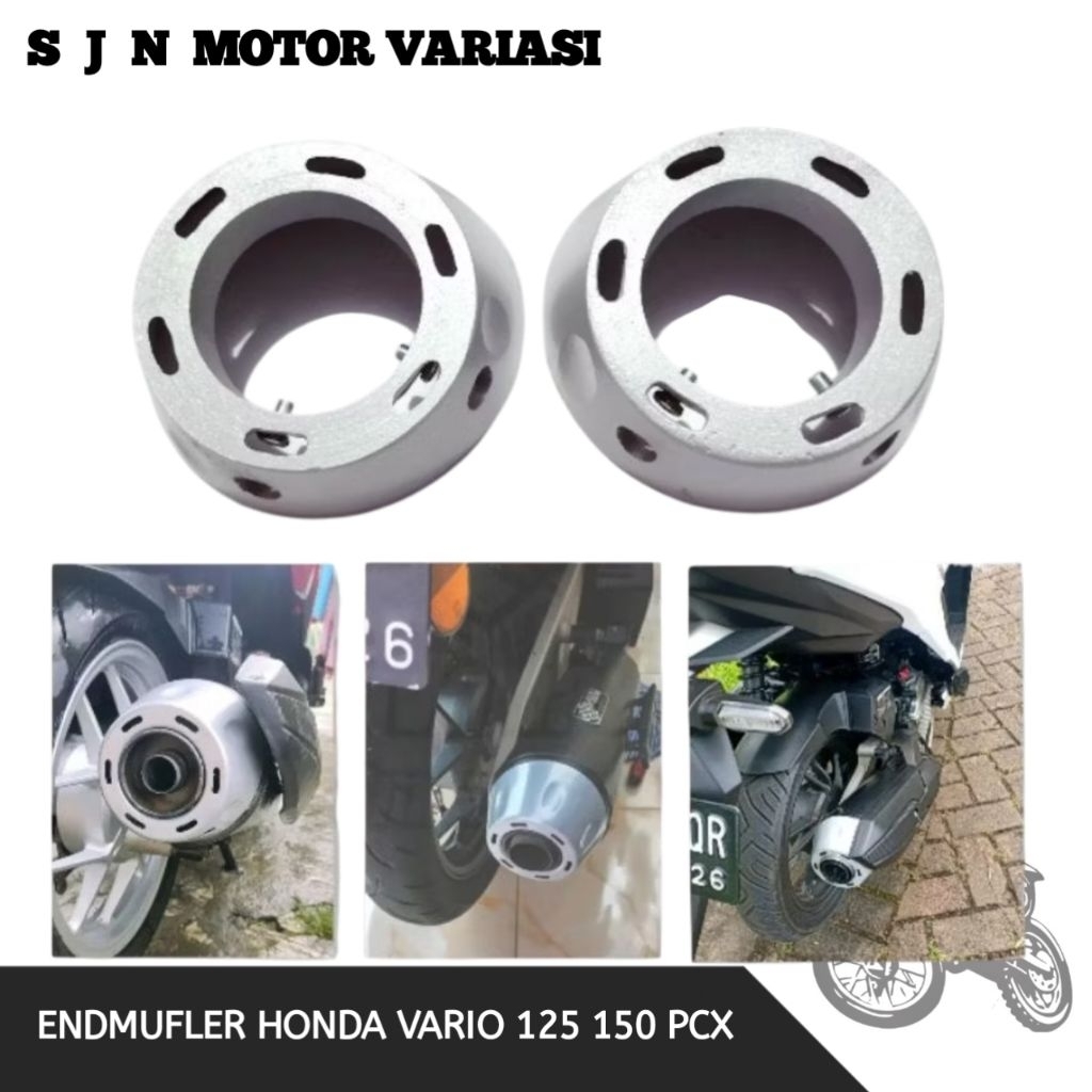 End Muffler Vario 150 End Muffler Mio End Mufler High Quality Varian Warna Silver SJN Motor Variasi