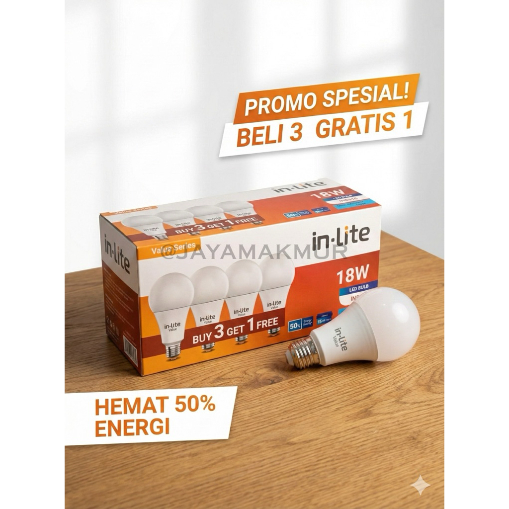 PROMO BELI 3 GRATIS 1 LED INLITE 5WATT-18WATT