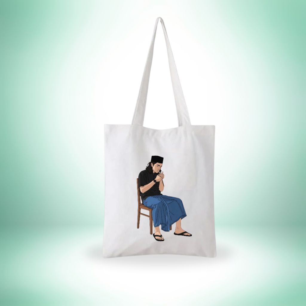 Tas Online Banjarmasin Santri - Tote Bag Kanvas Pria Santri Full Print