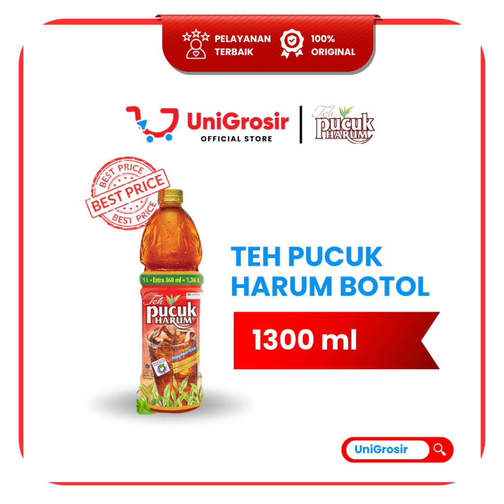 [UniGrosir] TEH PUCUK HARUM BOTOL 1 PCS ~1 Liter 1300 ml