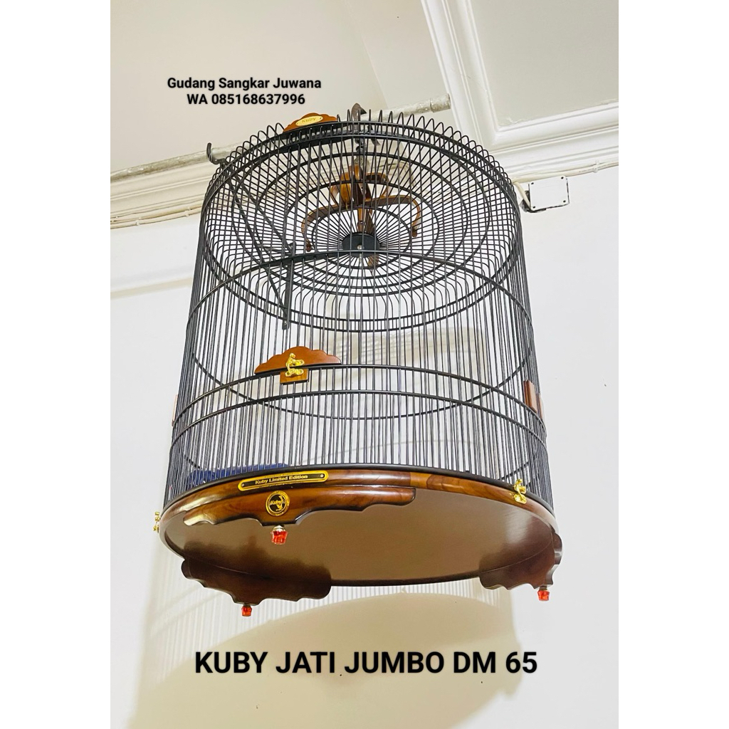 Sangkar Murai Kuby Jati jumbo diameter 65 cm. Fullset krodong + Free Packing Pallet Kayu