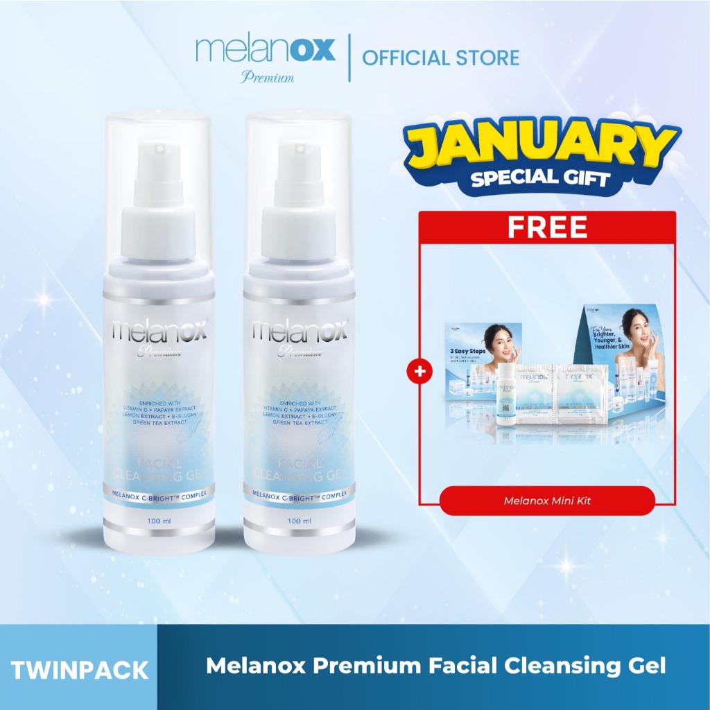 Melanox Facial Cleansing Gel 100 ML - Twinpack  [ Cleaning Wajah Facial Wash Melembabkan Kulit Membe