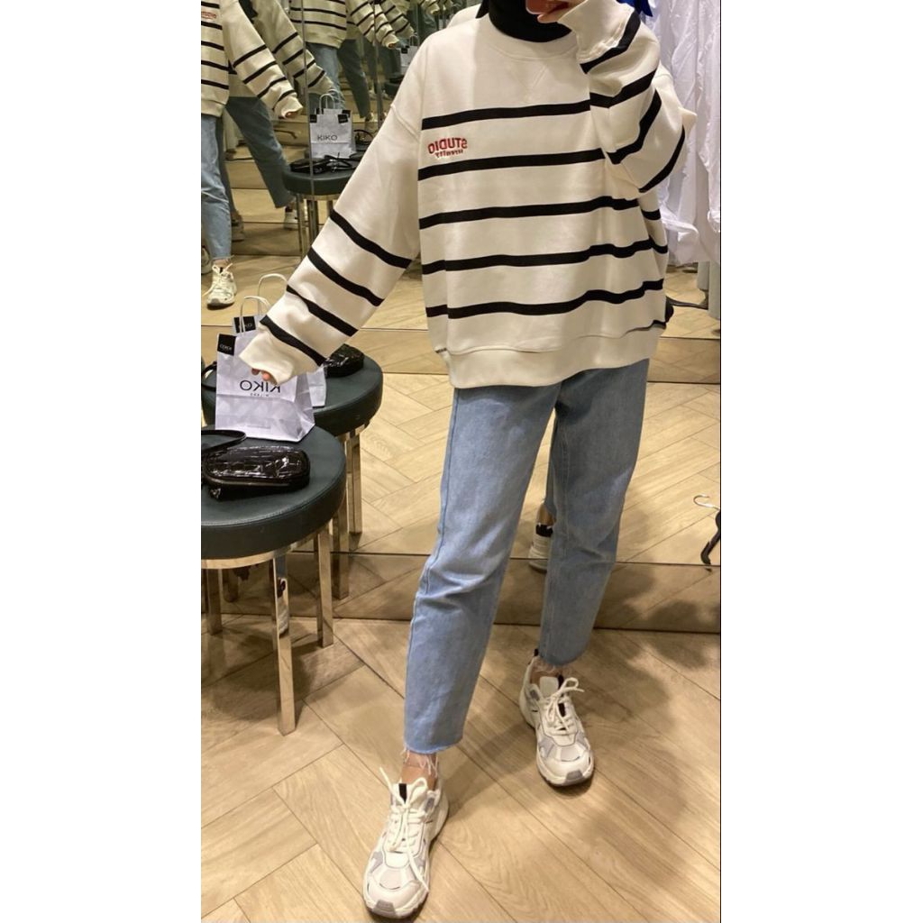 SWEATER SALUR SWEATER CEWEK KOREA