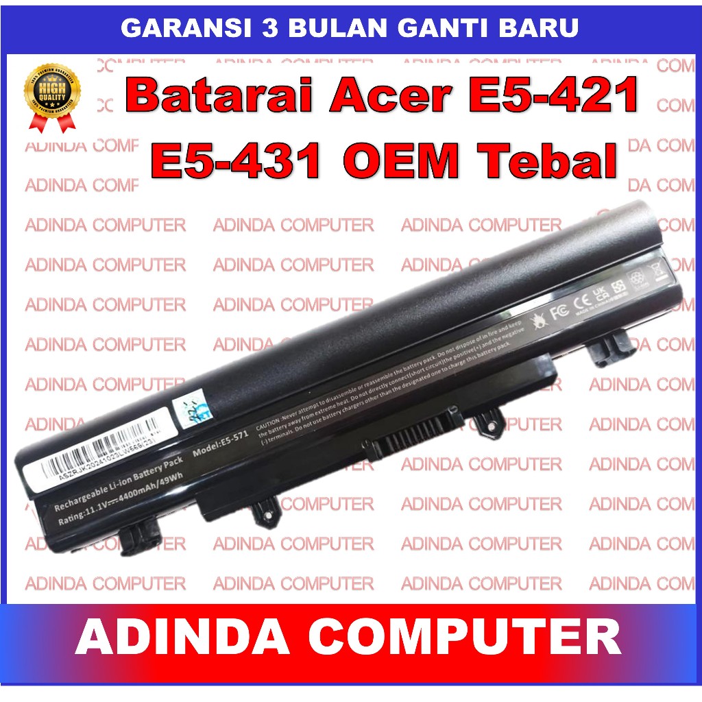 Baterai Acer Aspire E14 E5-421 E15 E5-411 E5-421G E5-471 E5-471G OEM