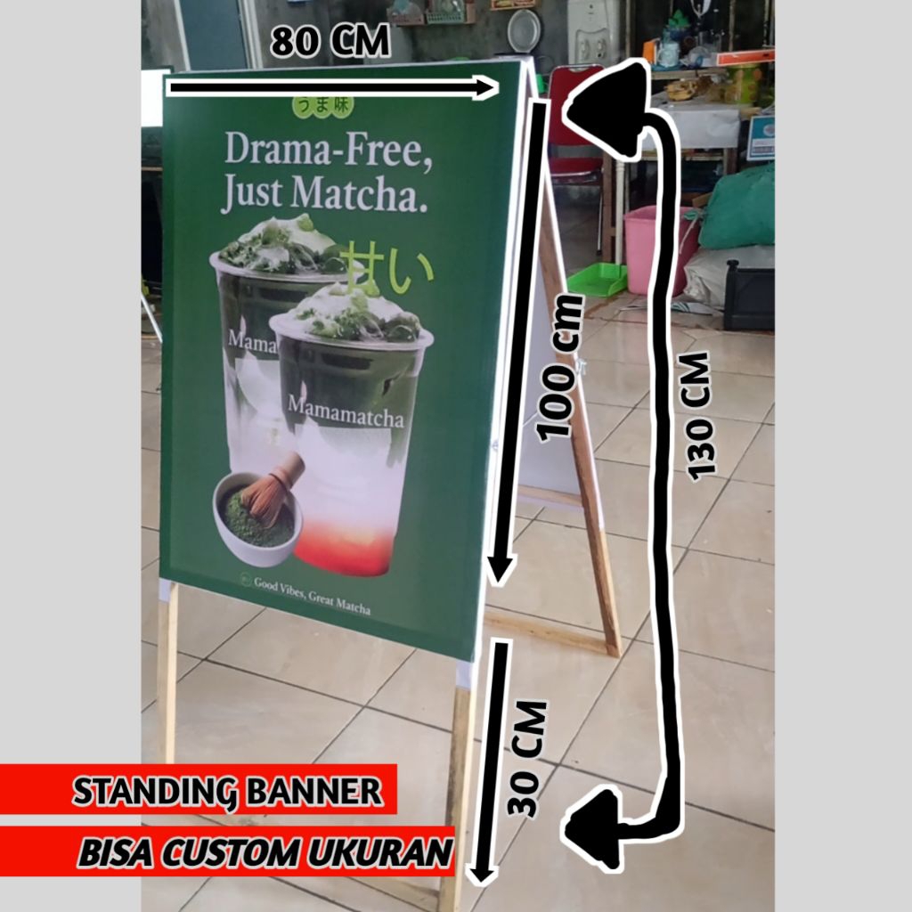 standing banner kayu