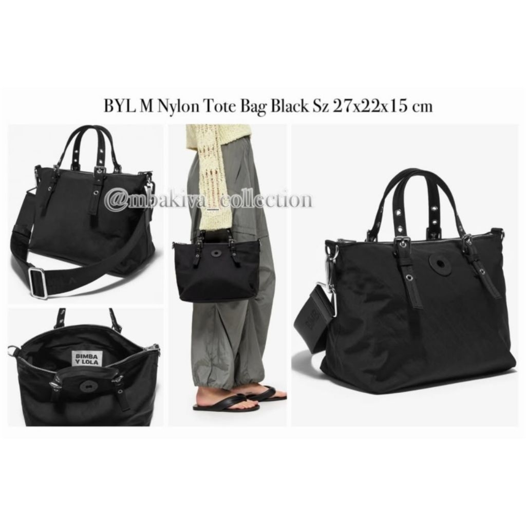 BYL M Nylon Tote Bag Black