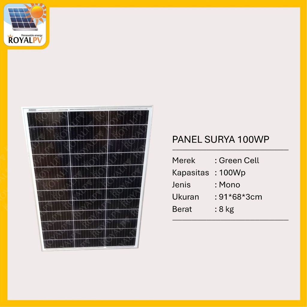 Panel surya solar panel 100wp mono 12v solar cell 18v