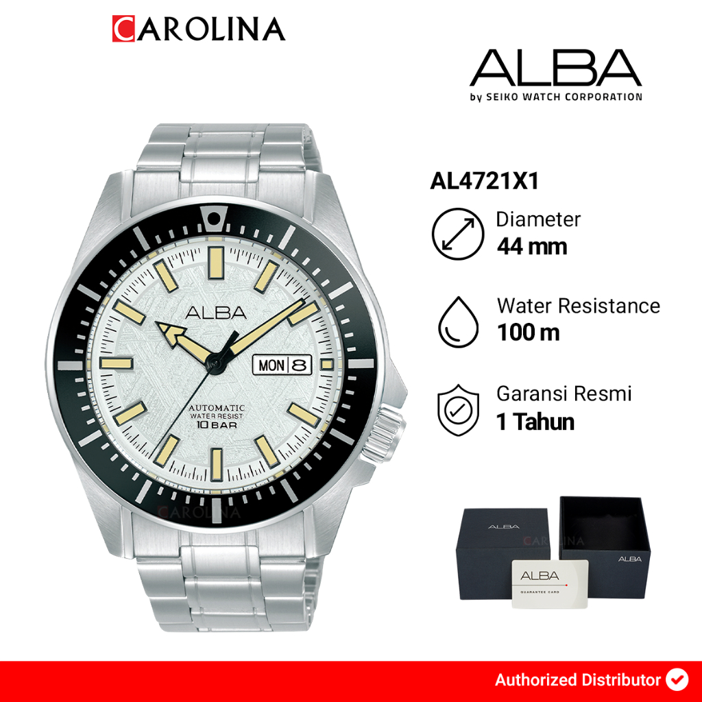 Jam Tangan Pria ALBA Flagship AL4721X1 Automatic Silver Dial Stainless Steel Strap